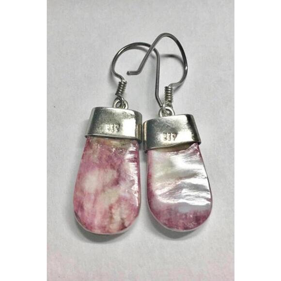 Handmade Peruvian 925 Sterling Silver Necklace & Earring Set Dark Lilac Stone - Picture 2 of 9